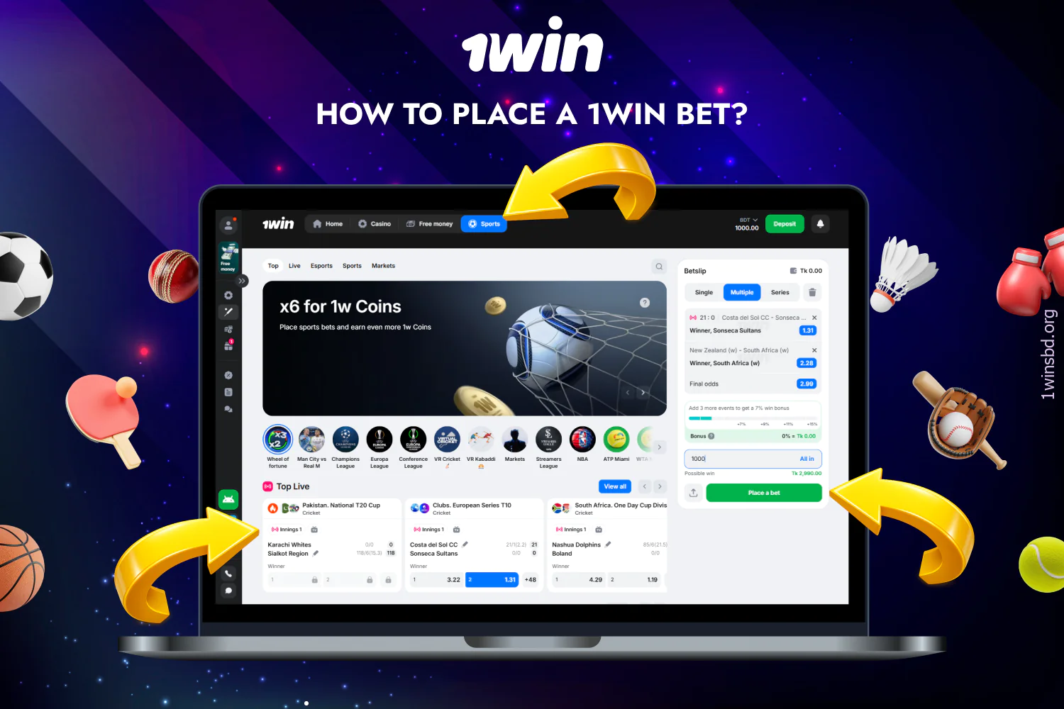 To place an online bet on 1win, a user from Bangladesh should follow a few simple steps