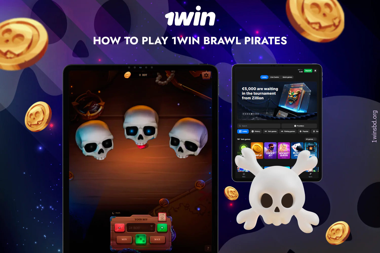 A guide for Bangladeshi users on how to play 1win Brawl Pirates